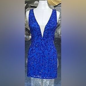Blue Aleta brand designer dress,Size 6-altered slightly in waist and shoulders.